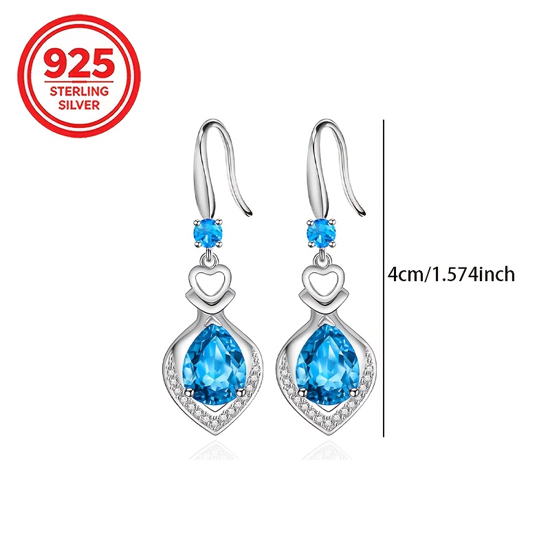 Women's 925 Silver Low-Allergy Water Drop Ear Hooks, Premium Style